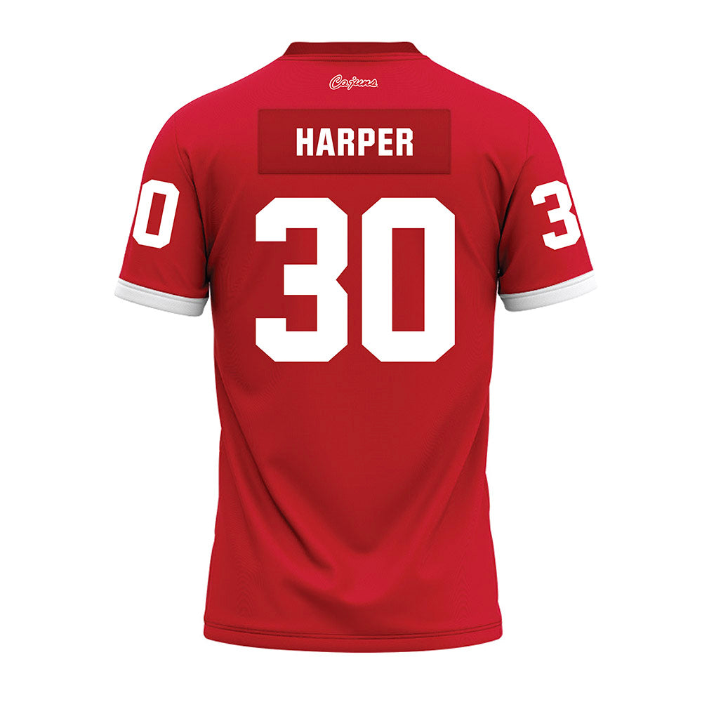 Louisiana - NCAA Football : Julius Harper - Red Premium Football Jersey-1