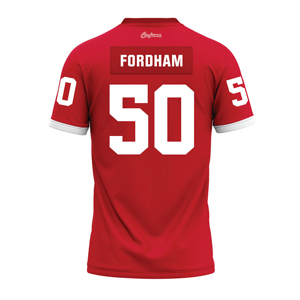 Louisiana - NCAA Football : Cooper Fordham - Red Premium Football Jersey-1