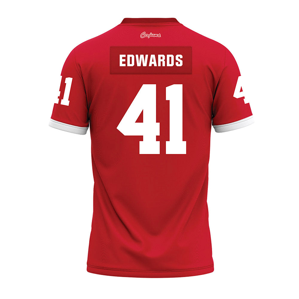 Louisiana - NCAA Football : Chase Edwards - Red Premium Football Jersey-1