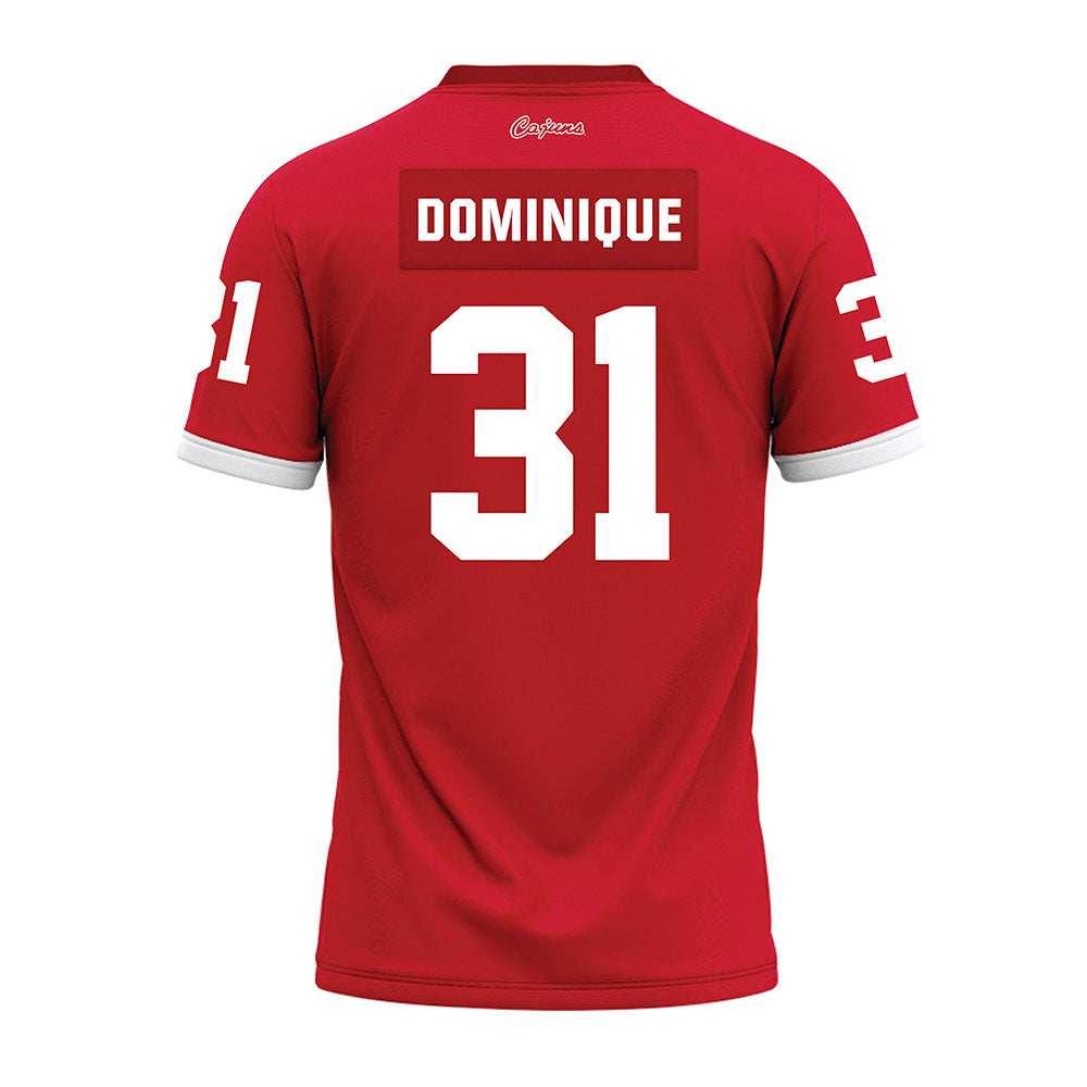 Louisiana - NCAA Football : Ty Dominique - Red Premium Football Jersey-1