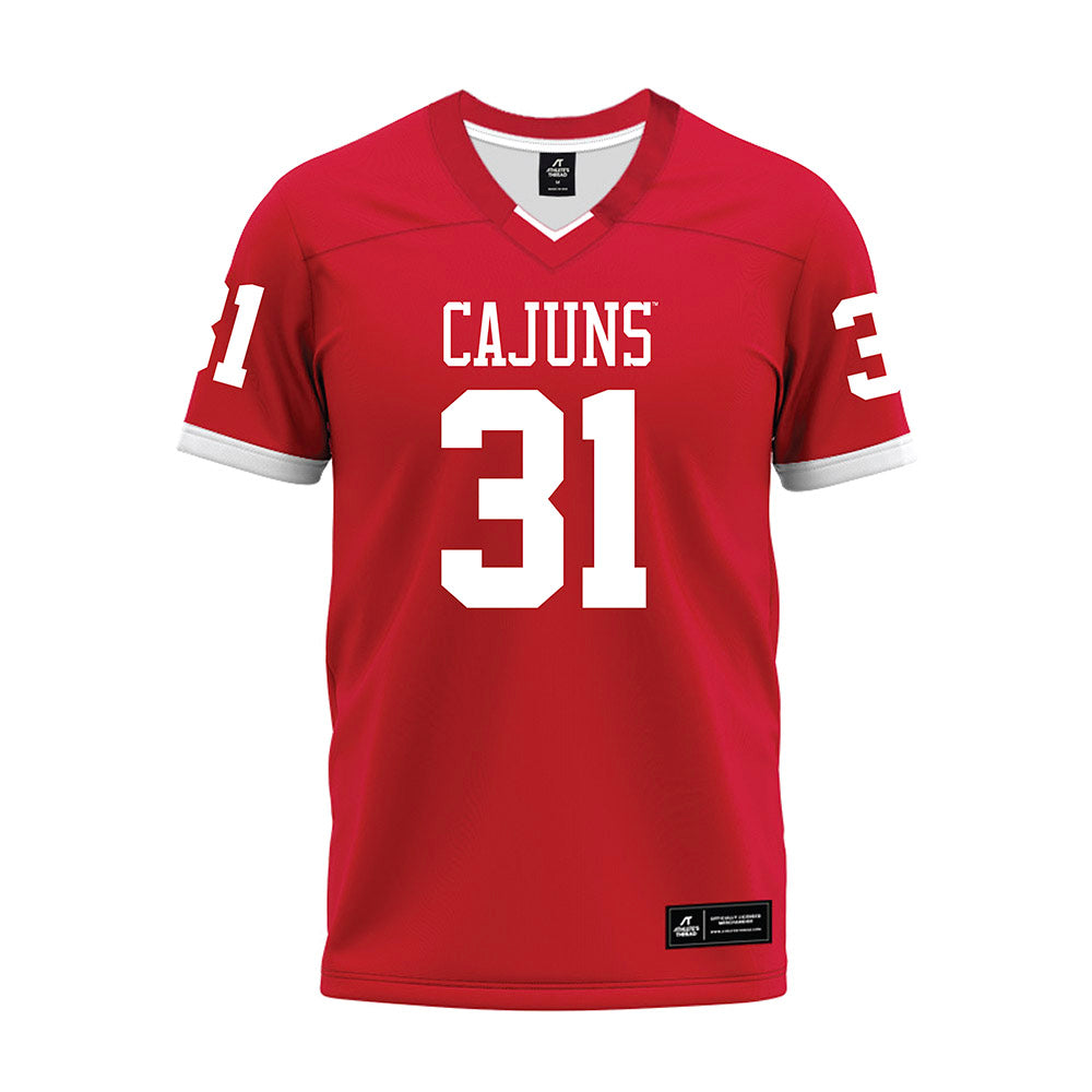 Louisiana - NCAA Football : Ty Dominique - Red Premium Football Jersey-0