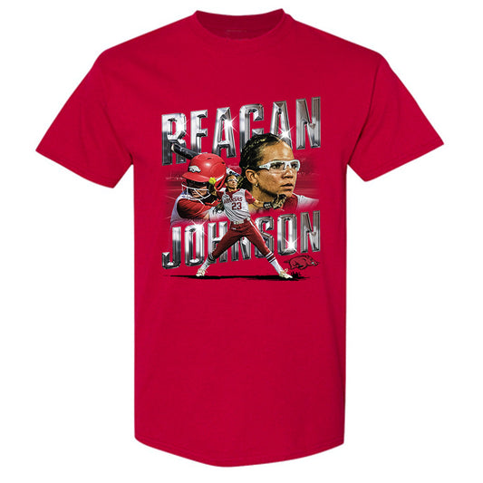 Arkansas - NCAA Softball : Reagan Johnson - Player Collage T-Shirt