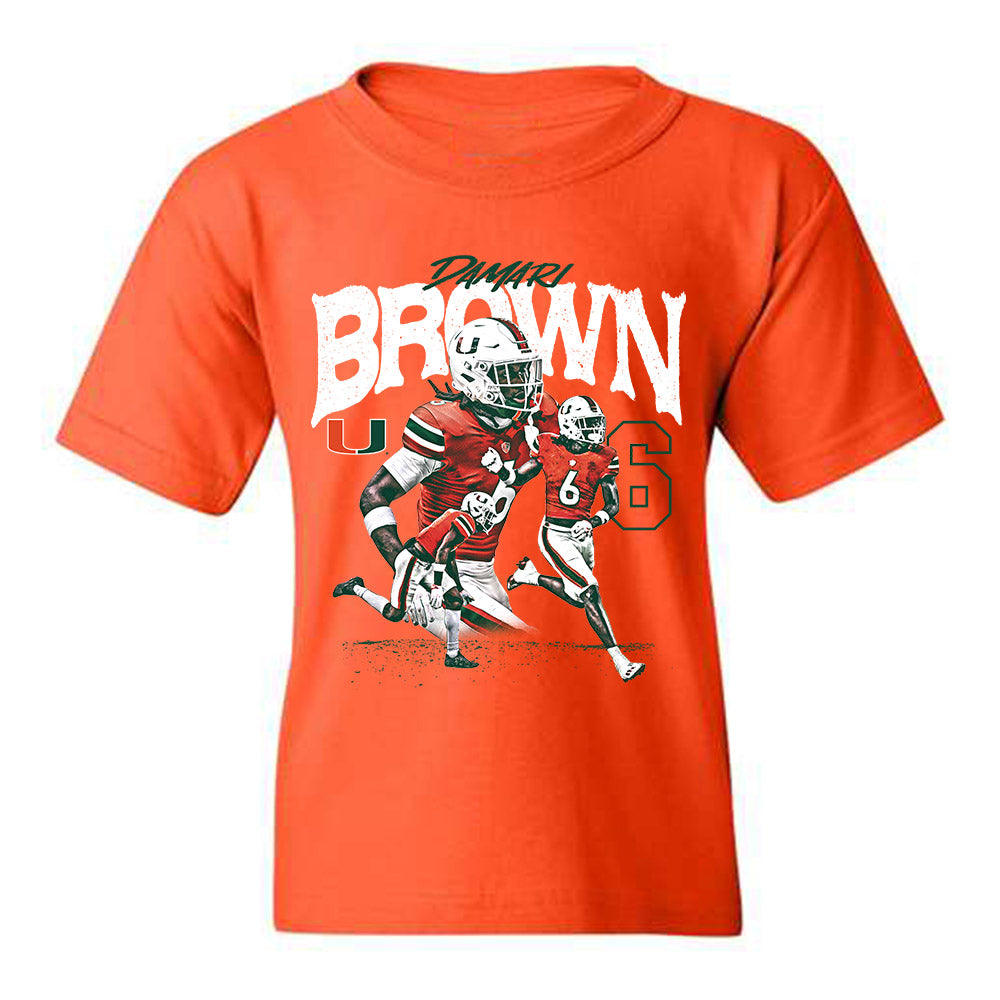 Miami - NCAA Football : Damari Brown - Player Collage Youth T-Shirt