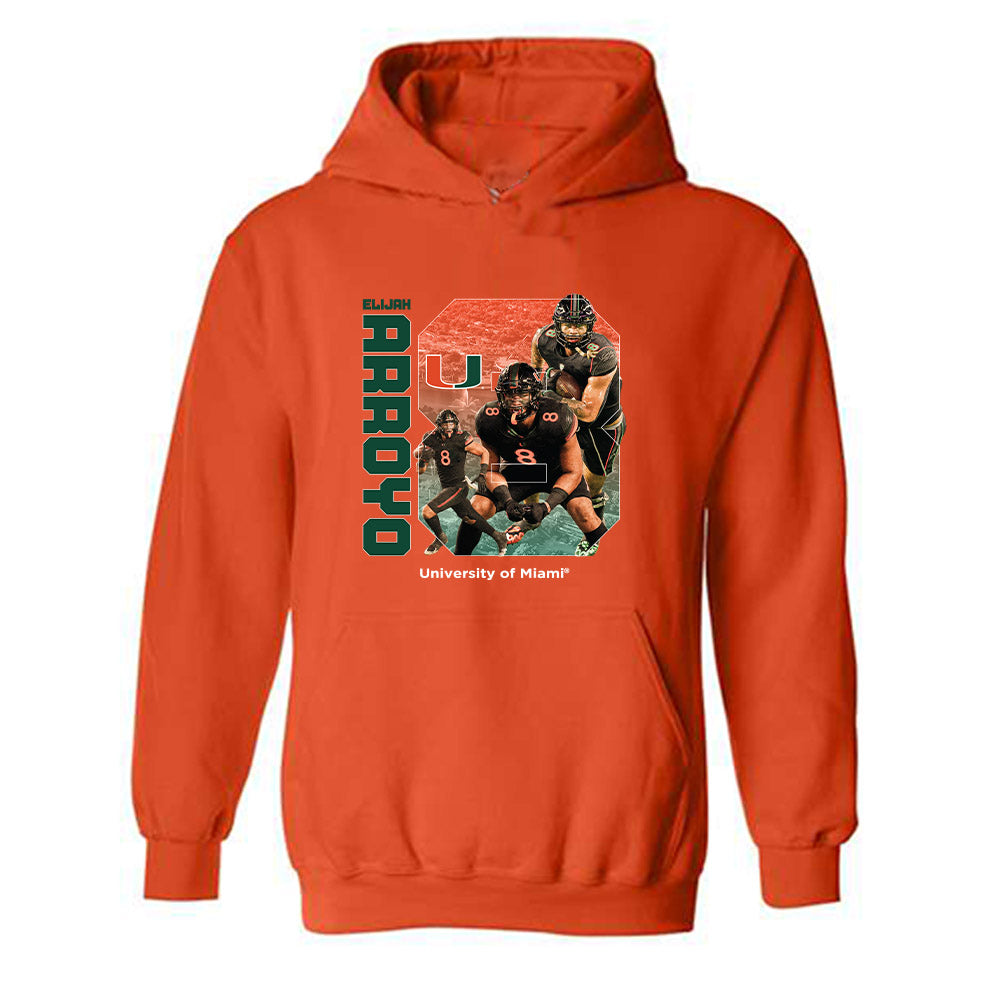 Miami - NCAA Football : Elijah Arroyo - Player CollageHooded Sweatshirt