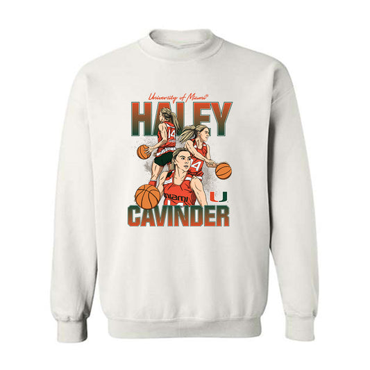 Miami - NCAA Women's Basketball : Haley Cavinder - Player Collage Crewneck Sweatshirt