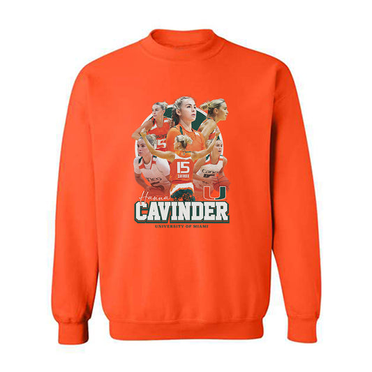 Miami - NCAA Women's Basketball : Hanna Cavinder - Player Collage Crewneck Sweatshirt