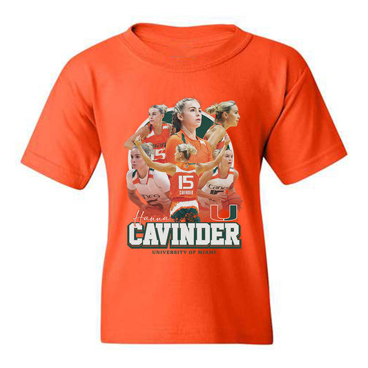 Miami - NCAA Women's Basketball : Hanna Cavinder - Player Collage Youth T-Shirt