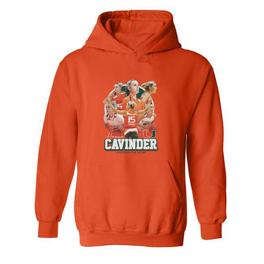 Miami - NCAA Women's Basketball : Hanna Cavinder - Player Collage Hooded Sweatshirt