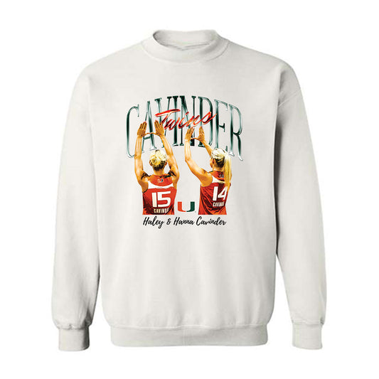 Miami - NCAA Women's Basketball : Cavinder Twins - Player Collage Crewneck Sweatshirt