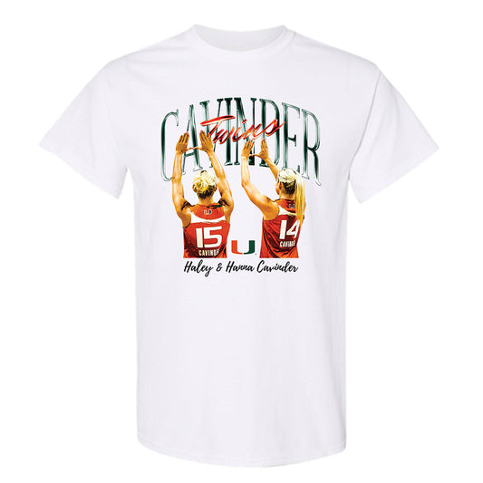 Miami - NCAA Women's Basketball : Cavinder Twins - Player Collage T-Shirt