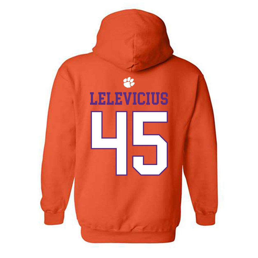 Clemson - NCAA Men's Basketball : Liutauras Lelevicius - Classic Shersey Hooded Sweatshirt-1