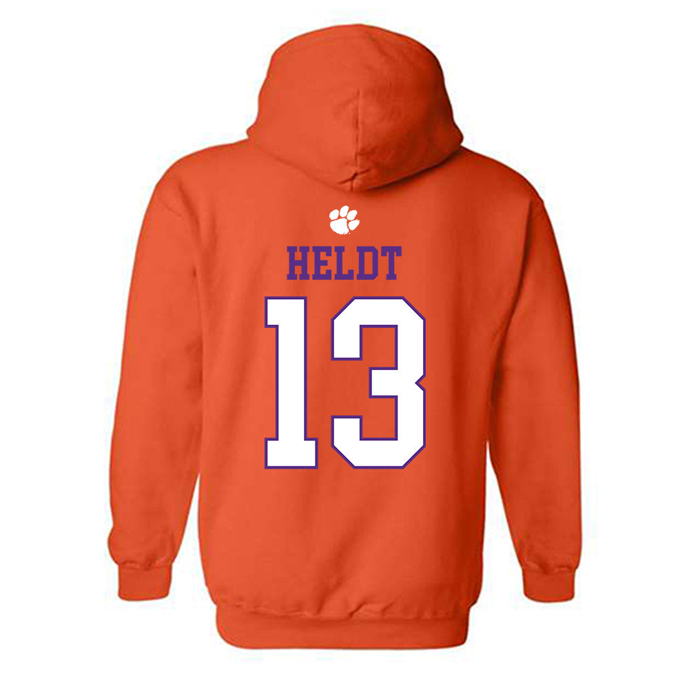 Clemson - NCAA Football : Will Heldt - Classic Shersey Hooded Sweatshirt-1
