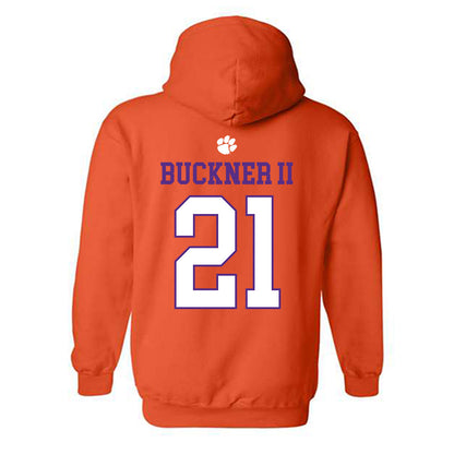 Clemson - NCAA Men's Basketball : Ace Buckner II - Classic Shersey Hooded Sweatshirt-1