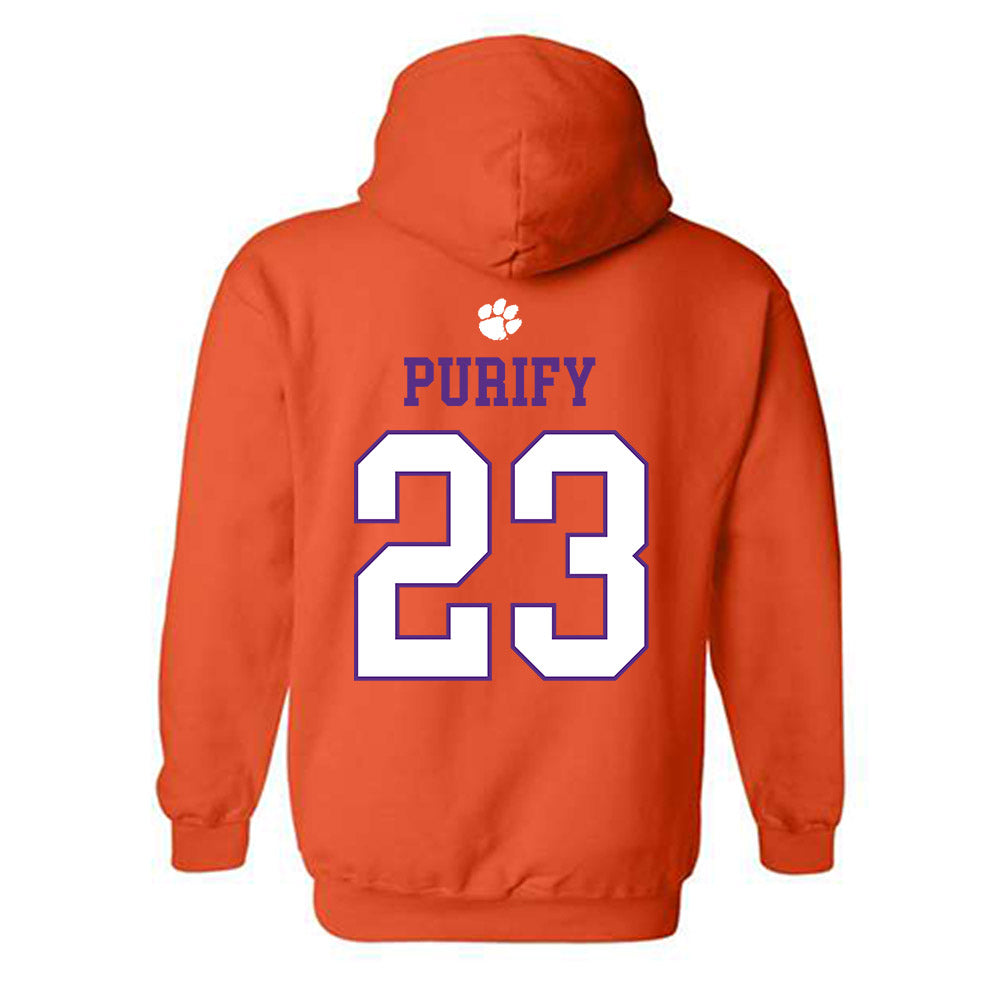 Clemson - NCAA Baseball : Jarren Purify - Classic Shersey Hooded Sweatshirt-1