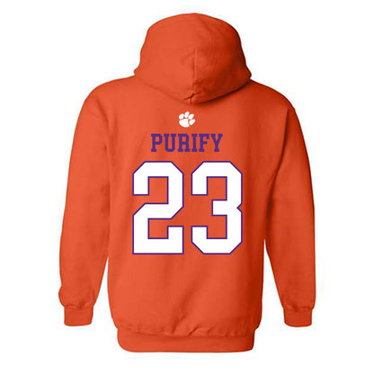Clemson - NCAA Baseball : Jarren Purify - Classic Shersey Hooded Sweatshirt-1