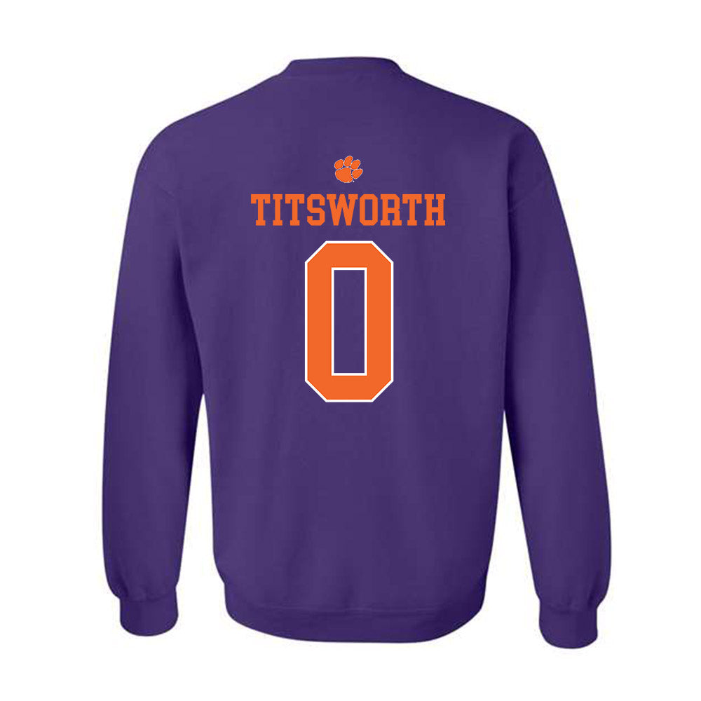 Clemson - NCAA Baseball : Drew Titsworth - Classic Shersey Crewneck Sweatshirt-1