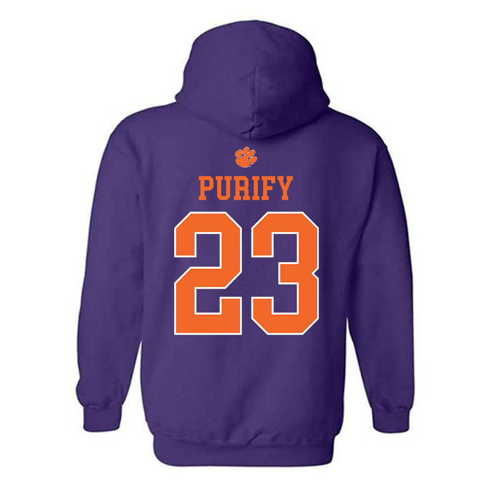Clemson - NCAA Baseball : Jarren Purify - Classic Shersey Hooded Sweatshirt-1