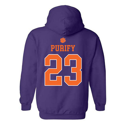 Clemson - NCAA Baseball : Jarren Purify - Classic Shersey Hooded Sweatshirt-1