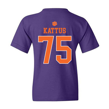 Clemson - NCAA Football : Tucker Kattus - Classic Shersey Youth T-Shirt-1
