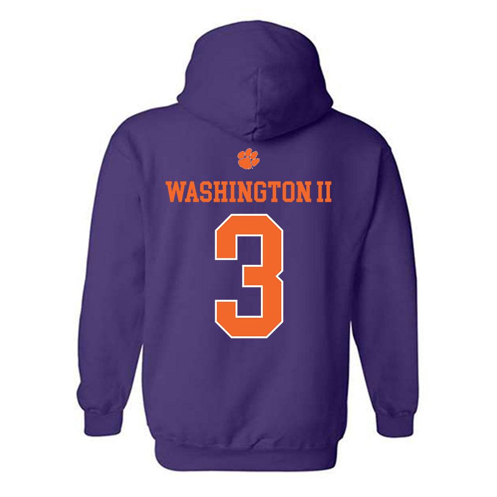 Clemson - NCAA Football : Elliot Washington II - Classic Shersey Hooded Sweatshirt-1