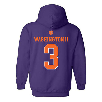Clemson - NCAA Football : Elliot Washington II - Classic Shersey Hooded Sweatshirt-1