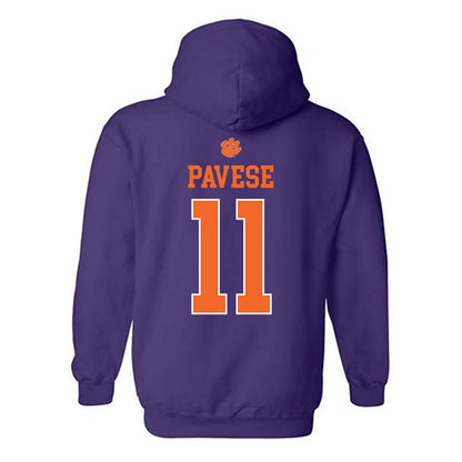 Clemson - NCAA Softball : Mac Pavese - Classic Shersey Hooded Sweatshirt-1
