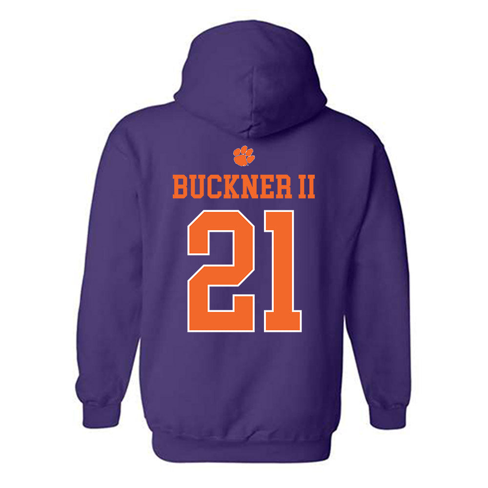 Clemson - NCAA Men's Basketball : Ace Buckner II - Classic Shersey Hooded Sweatshirt-1