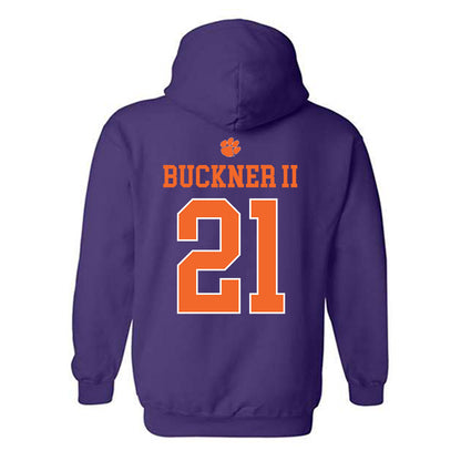 Clemson - NCAA Men's Basketball : Ace Buckner II - Classic Shersey Hooded Sweatshirt-1