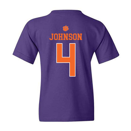 Clemson - NCAA Men's Basketball : Efrem Johnson - Classic Shersey Youth T-Shirt-1