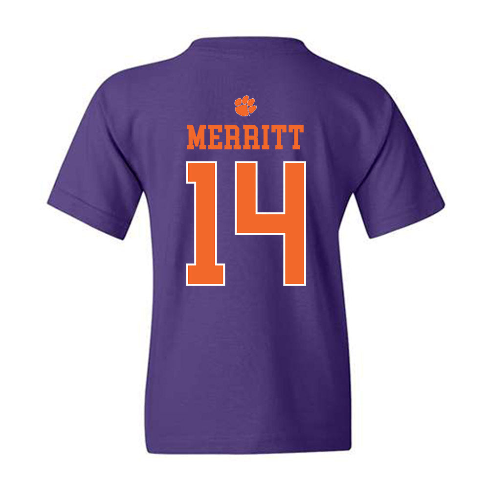 Clemson - NCAA Football : London Merritt - Classic Shersey Youth T-Shirt-1
