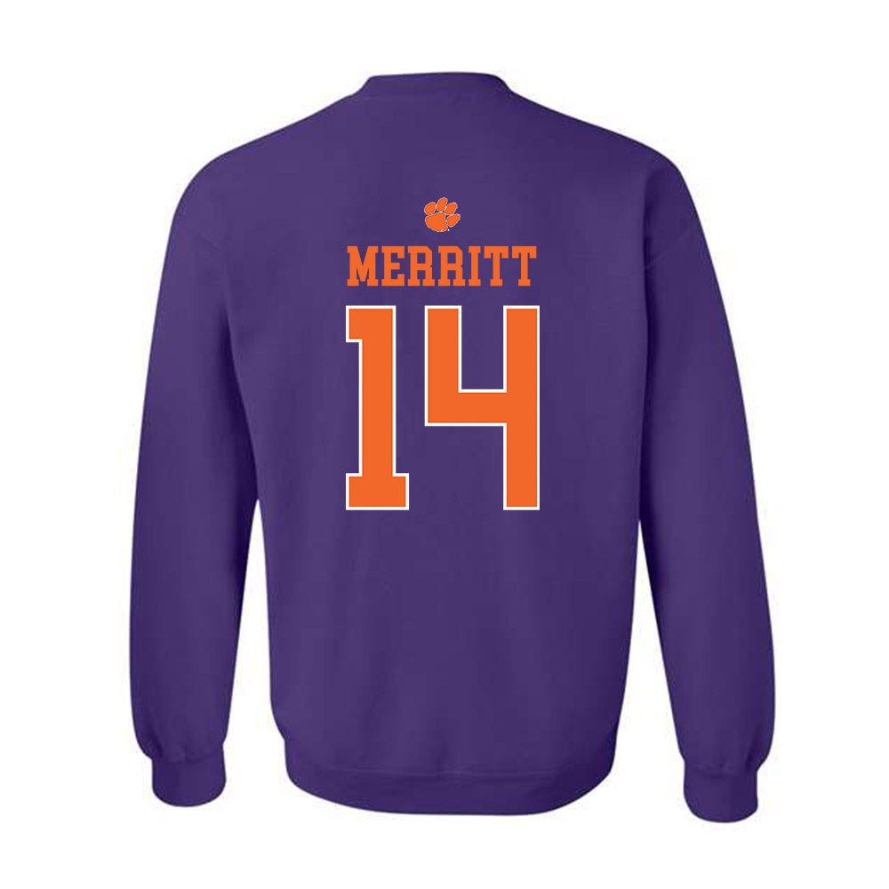 Clemson - NCAA Football : London Merritt - Classic Shersey Crewneck Sweatshirt-1