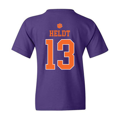 Clemson - NCAA Football : Will Heldt - Classic Shersey Youth T-Shirt-1