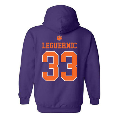 Clemson - NCAA Baseball : Justin LeGuernic - Classic Shersey Hooded Sweatshirt-1