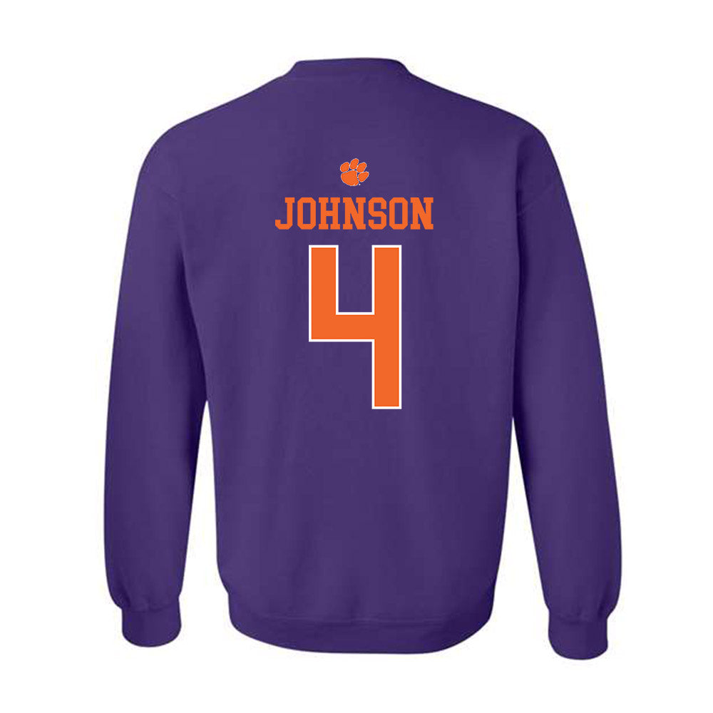 Clemson - NCAA Men's Basketball : Efrem Johnson - Classic Shersey Crewneck Sweatshirt-1