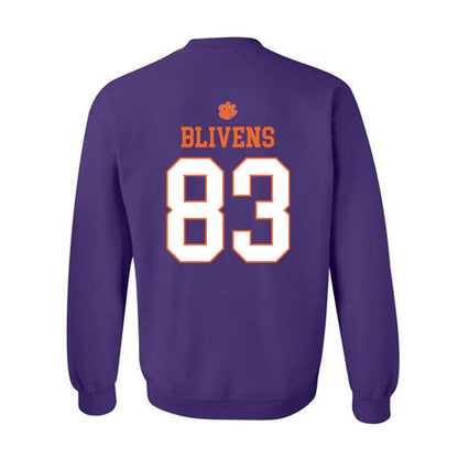 Clemson - NCAA Football : Cam Blivens - Classic Shersey Crewneck Sweatshirt-1
