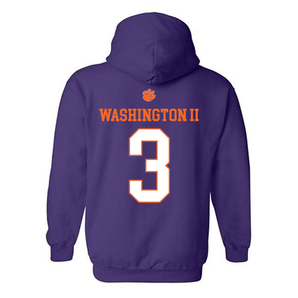 Clemson - NCAA Football : Elliot Washington II - Classic Shersey Hooded Sweatshirt-1