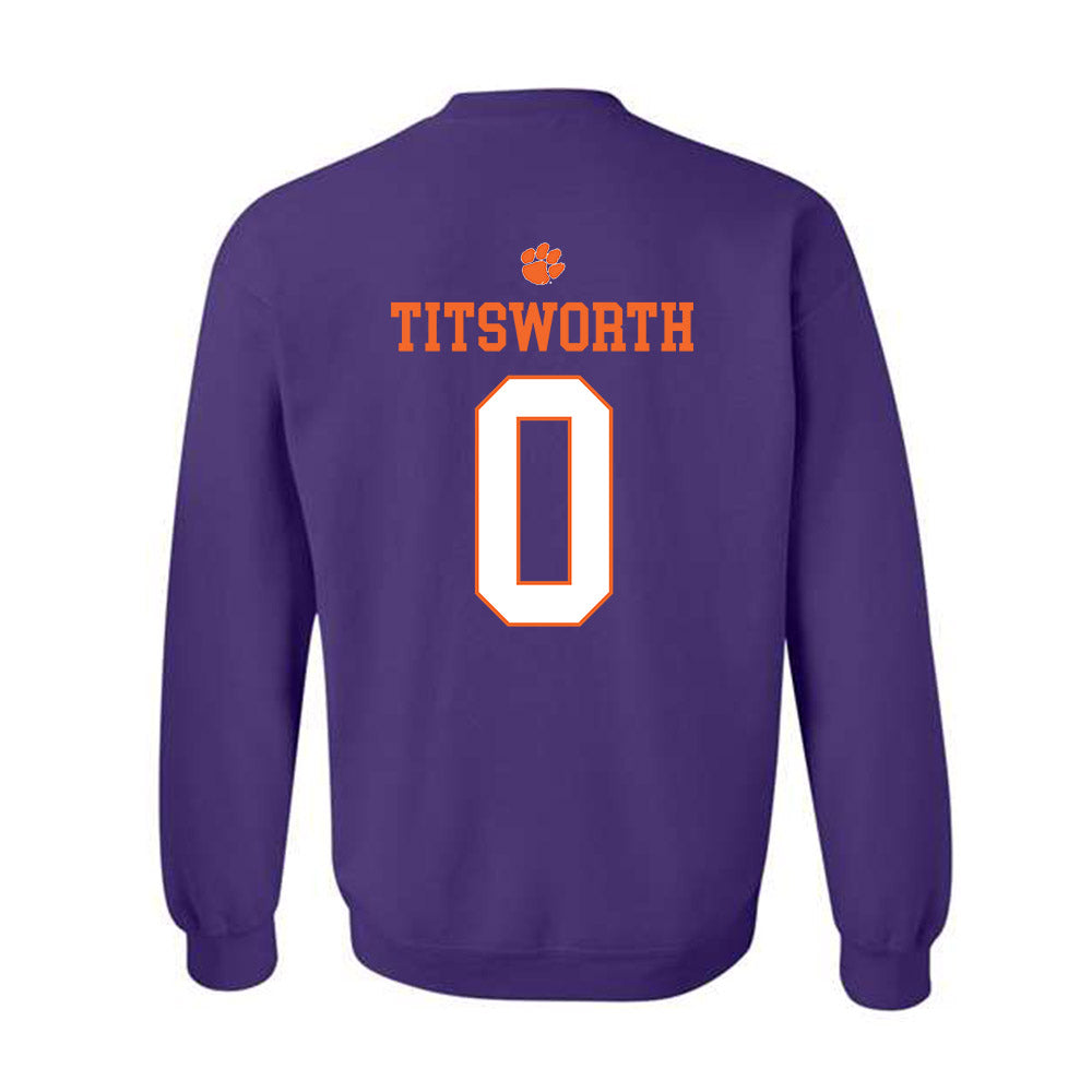 Clemson - NCAA Baseball : Drew Titsworth - Classic Shersey Crewneck Sweatshirt-1