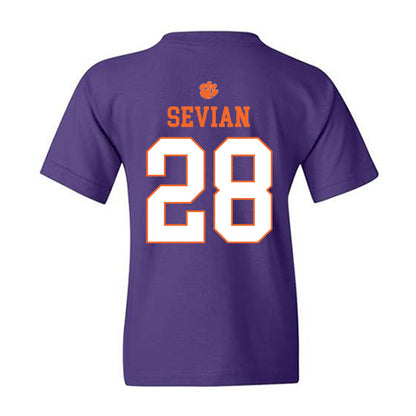 Clemson - NCAA Men's Soccer : Xander Sevian - Classic Shersey Youth T-Shirt-1