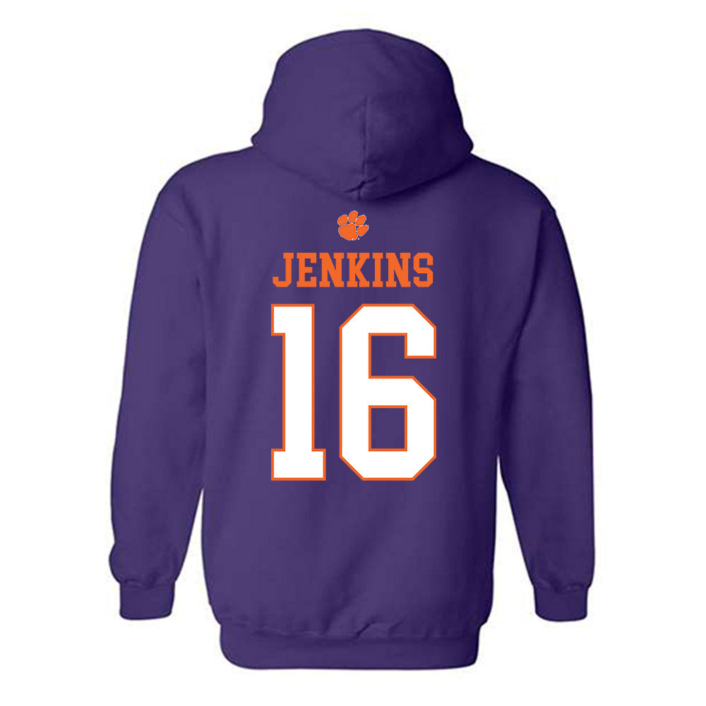 Clemson - NCAA Women's Soccer : Jolie Jenkins - Classic Shersey Hooded Sweatshirt-1