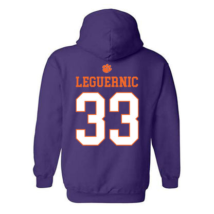 Clemson - NCAA Baseball : Justin LeGuernic - Classic Shersey Hooded Sweatshirt-1