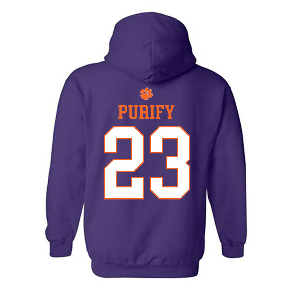 Clemson - NCAA Baseball : Jarren Purify - Classic Shersey Hooded Sweatshirt-1
