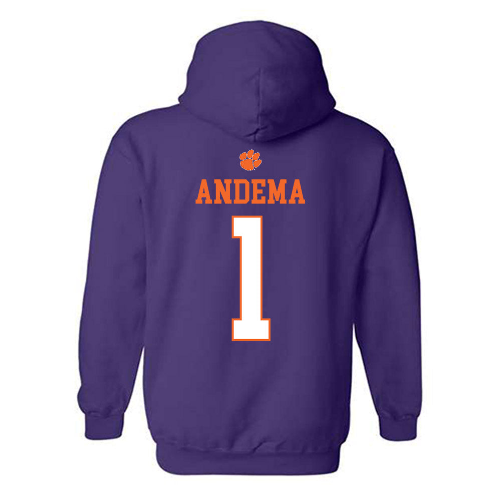 Clemson - NCAA Men's Soccer : Joseph Andema - Classic Shersey Hooded Sweatshirt-1