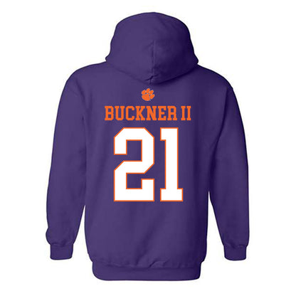 Clemson - NCAA Men's Basketball : Ace Buckner II - Classic Shersey Hooded Sweatshirt-1