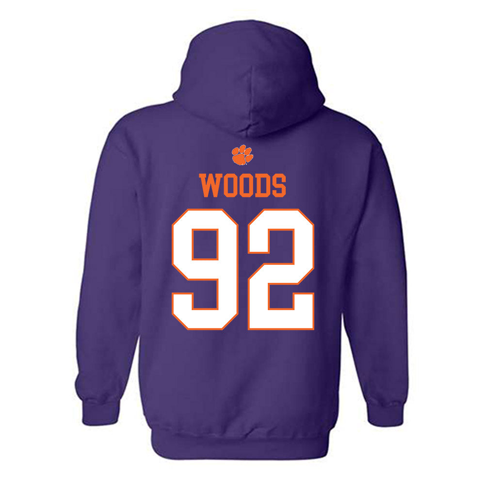 Clemson - NCAA Football : Devarrick Woods - Classic Shersey Hooded Sweatshirt-1