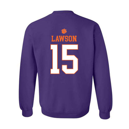 Clemson - NCAA Football : Jahiem Lawson - Classic Shersey Crewneck Sweatshirt-1