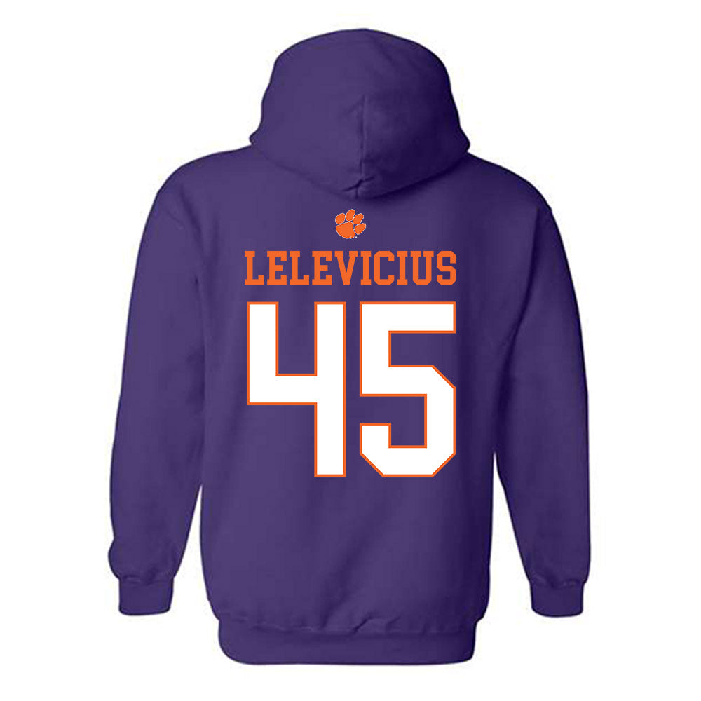 Clemson - NCAA Men's Basketball : Liutauras Lelevicius - Classic Shersey Hooded Sweatshirt-1