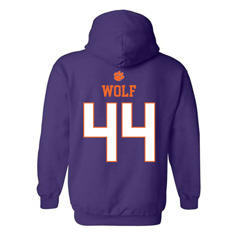 Clemson - NCAA Football : Jack Wolf - Classic Shersey Hooded Sweatshirt-1