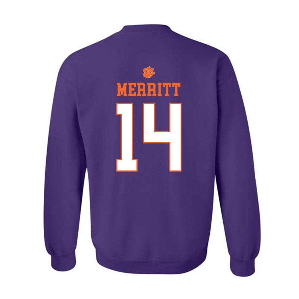 Clemson - NCAA Football : London Merritt - Classic Shersey Crewneck Sweatshirt-1