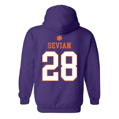 Clemson - NCAA Men's Soccer : Xander Sevian - Classic Shersey Hooded Sweatshirt-1