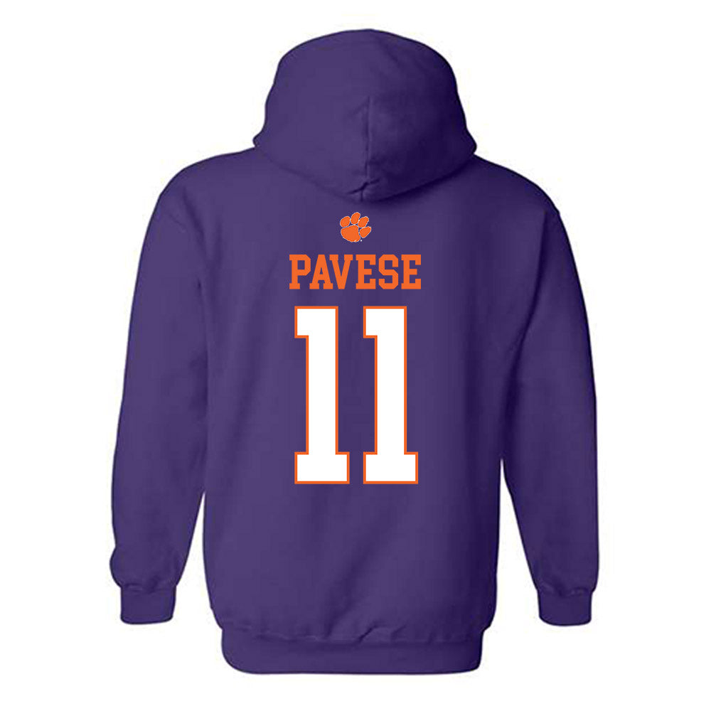Clemson - NCAA Softball : Mac Pavese - Classic Shersey Hooded Sweatshirt-1